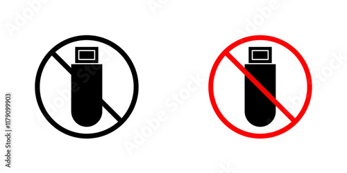 No USB flash drive sign vector graphic pack