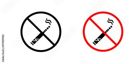 No vaping icons vector graphic pack