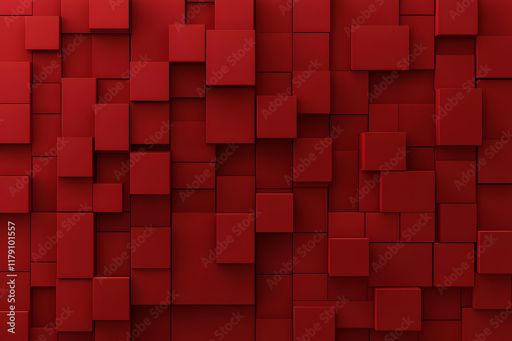 Red 3D Cube Abstract Background Red 3D Cube Abstract Background
