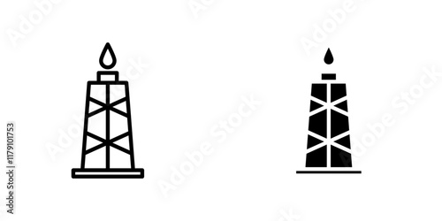 Shale gas rig icons vector graphic pack