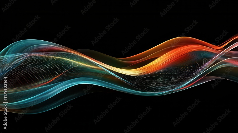 Obraz premium Colorful abstract technology wave graphic background