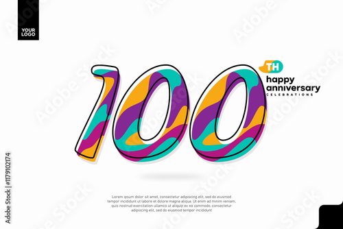 Number 100 logo icon design, 100th birthday logo number, anniversary 100