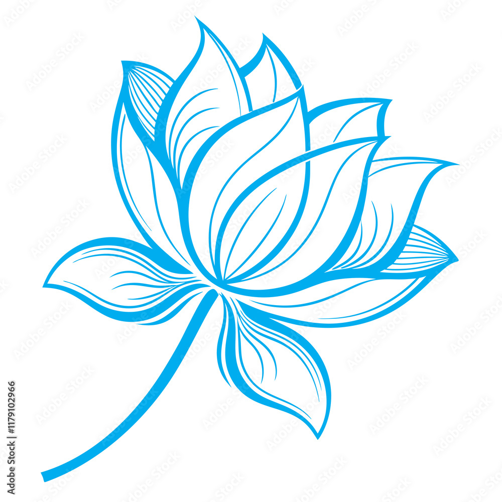 Lotus flower line art simple design symmetrical Lotus flower line art simple design symmetrical