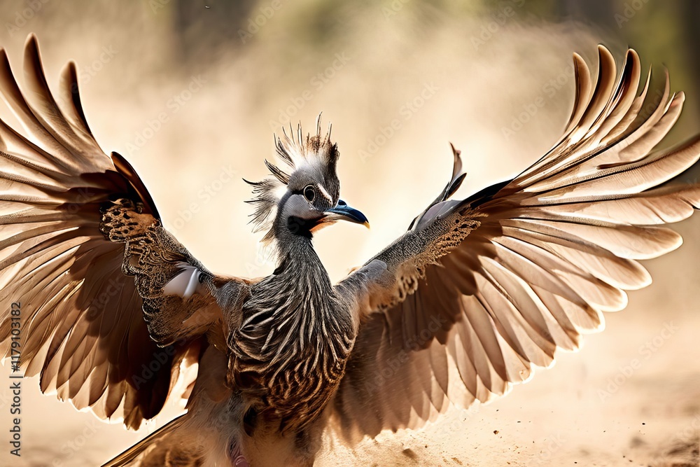 Fototapeta premium feathered spread dust spreads like feathers or leaves