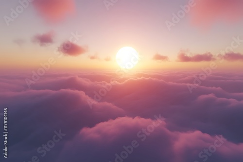 Sunset above a sea of clouds. (1)