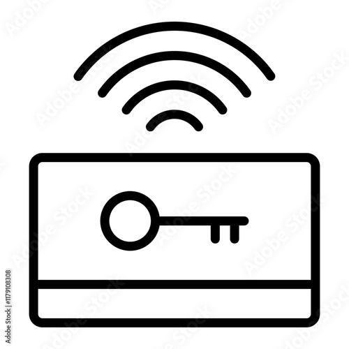 Keycard Vector Line Icon Design