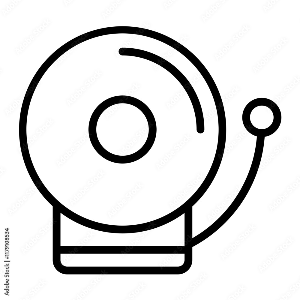 Fire Alarm Vector Line Icon Design Fire Alarm Vector Line Icon Design