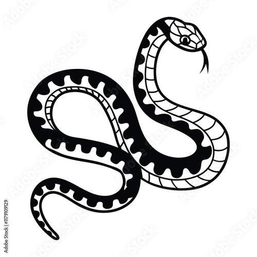 snake vectors illustration art design ,silhouette on white background
