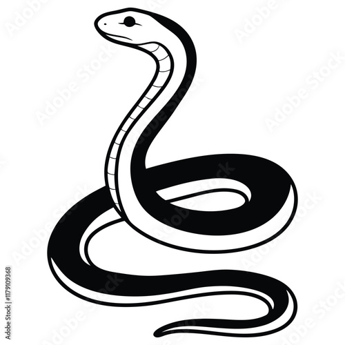 snake vectors illustration art design ,silhouette on white background