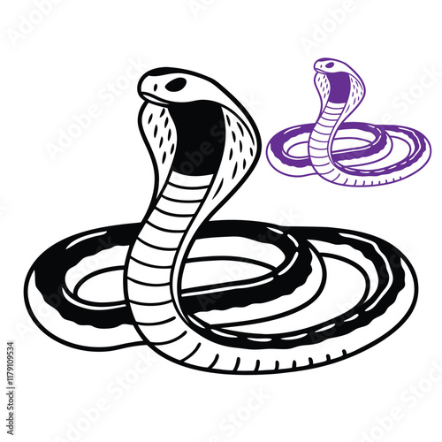 snake vectors illustration art design ,silhouette on white background