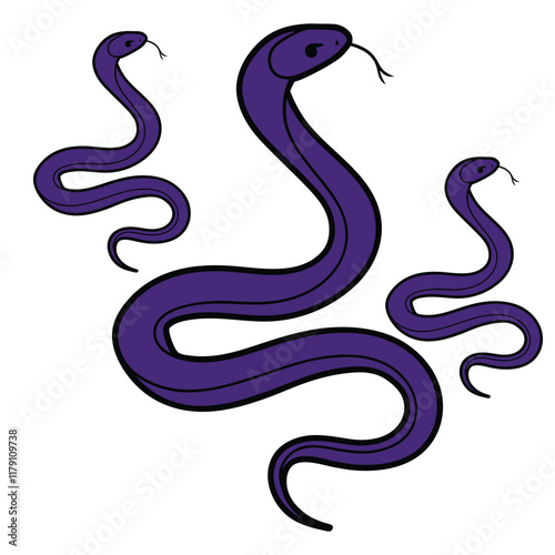 snake vectors illustration art design ,silhouette on white background