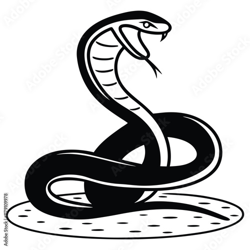 snake vectors illustration art design ,silhouette on white background