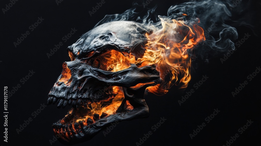 Fototapeta premium close up fire on black background