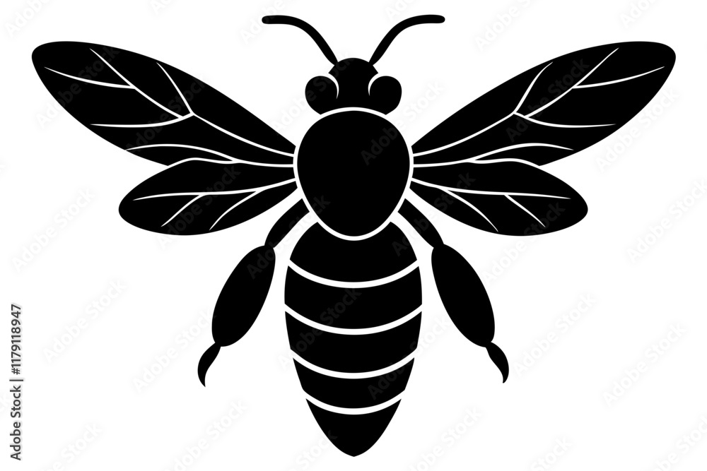 Honeybee insect vector silhouette art illustration Honeybee insect vector silhouette art illustration