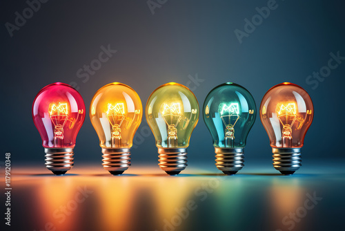 Unbelievable Five light bulbs with the word quot light quot on them