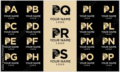 icon letter P vector 