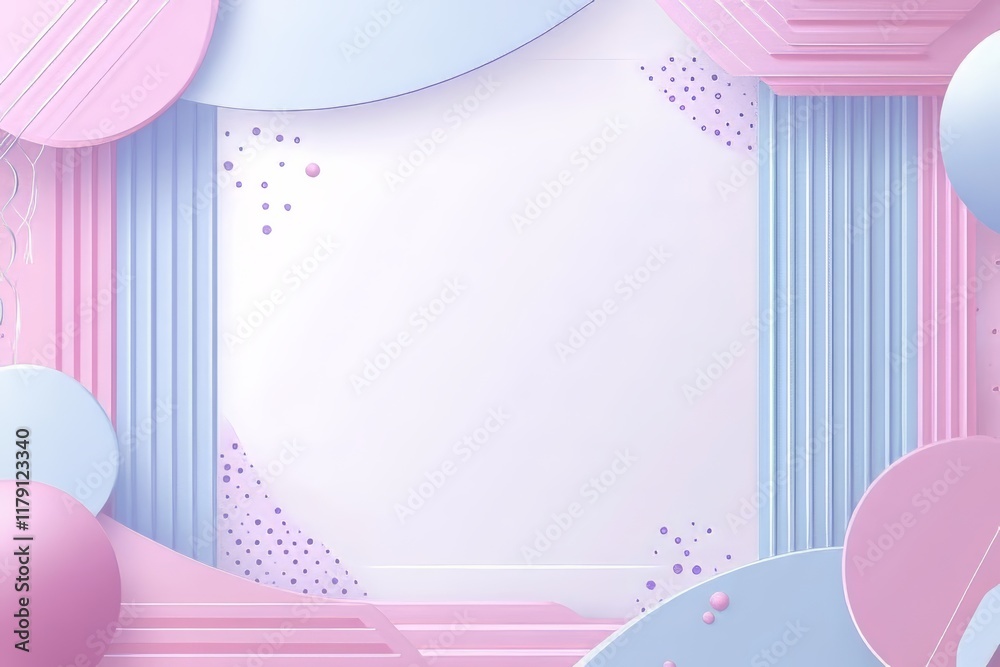Colorful geometric frame in soft pastels with a blank space for your text. Colorful geometric frame in soft pastels with a blank space for your text.