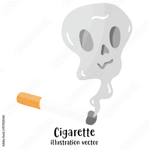 Stop smoking isolated on white background. Cigarettes forbidden sign, National non smoking week. World no tobacco day. Vector flat illustration