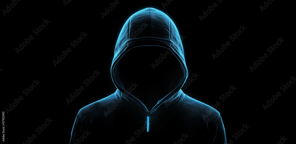 Naklejka premium Hacker pictures of 3D holograms 