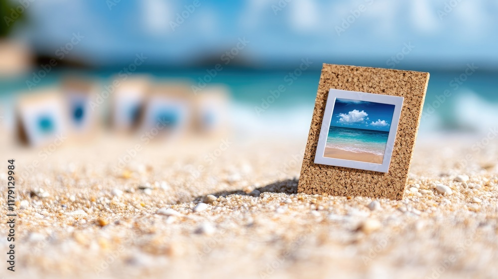 Pictures of beach on sand in bright sunlight, ocean background Pictures of beach on sand in bright sunlight, ocean background