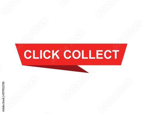 Free Download Click collect web Vector Illustration button label template text with colorful icon - GFXLoad
