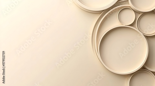 Abstract Beige Circles Minimalist Design Background