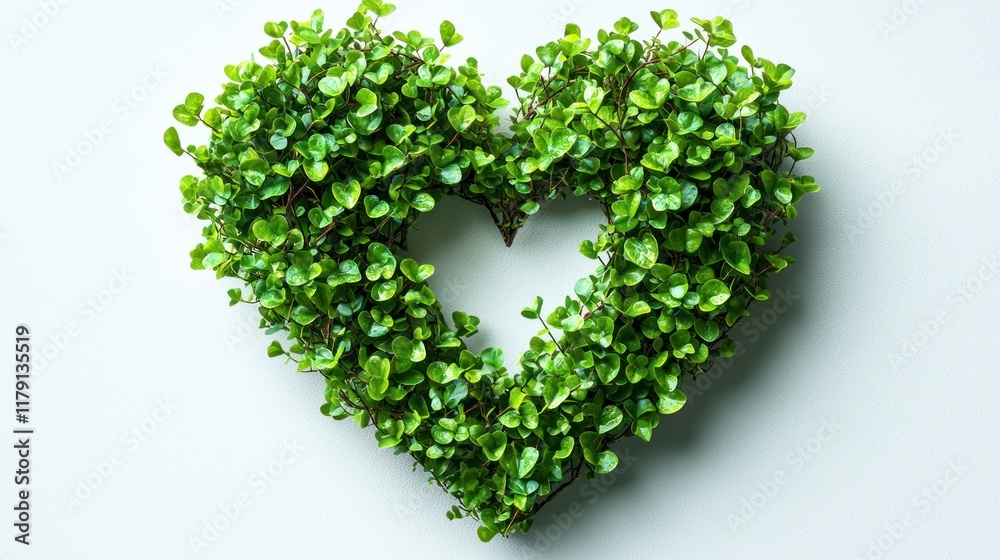 Green Heart-Shaped Plant Wreath: A Symbol of Nature's Love Green Heart-Shaped Plant Wreath: A Symbol of Nature's Love