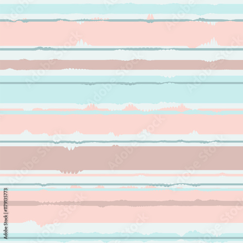 Strip with elements of chaos seamless pattern, vertical   colorful background print. Ornate vector stripe lines fabric. Pastel Colors