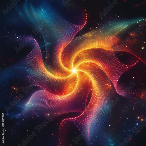 Vibrant Cosmic Swirl of Light and Color