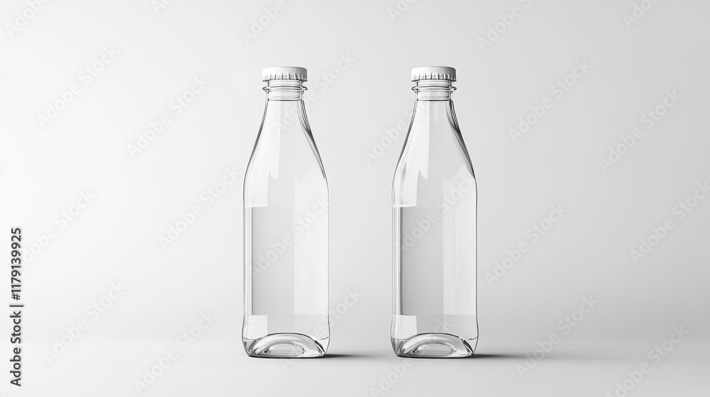 Glass bottle, realistic packaging vector 3d transparent empty mockup with cap lid. Mineral water, soda or juice or alcohol drink beverage glass bottle, package template on transparent background Glass bottle, realistic packaging vector 3d transparent empty mockup with cap lid. Mineral water, soda or juice or alcohol drink beverage glass bottle, package template on transparent background