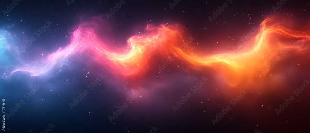 Abstract cosmic nebula with vibrant red and blue glowing energy. Abstract cosmic nebula with vibrant red and blue glowing energy.