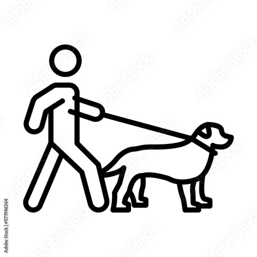 Dog Walking line icon