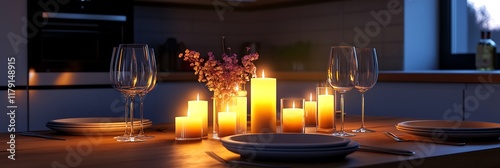 cozy valentine wine and candle on the table