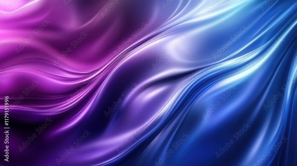 Fototapeta premium Abstract purple and blue flowing wave background.