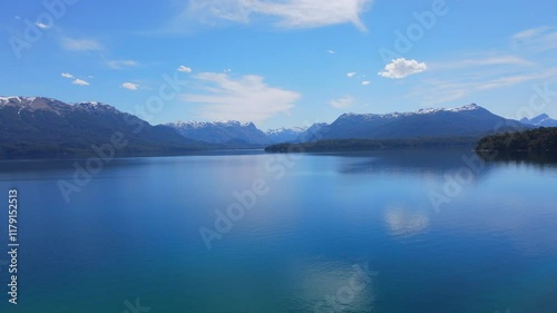 Wallpaper Mural Lake Nahuel Huapi in Villa La Angostura town, Argentina. Aerial view Torontodigital.ca