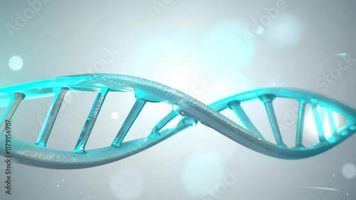 Dynamic dna helix rotation with light effects in high definition animation