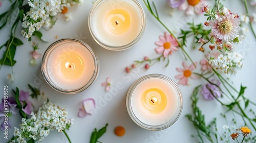 A clean candle-making workshop featuring floral and vanilla-scented candles for couples