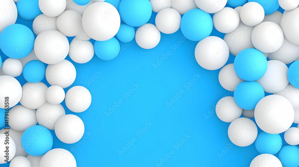 Abstract 3D Background White Blue Spheres Abstract 3D Background White Blue Spheres