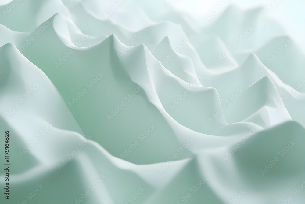Obraz premium Abstract 3D Mint Green Wave Background