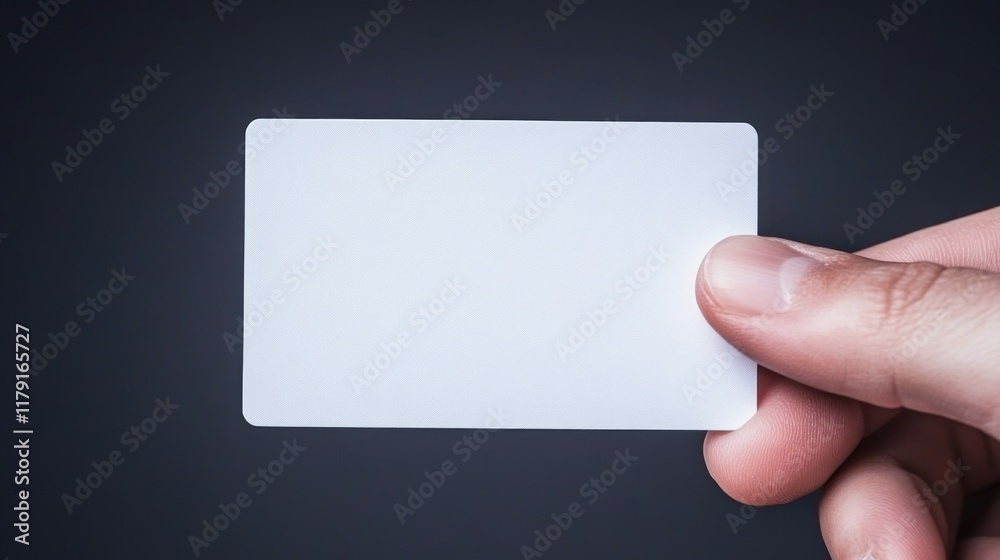 Hand Holding Blank Card against Dark Background for Design Mockups Hand Holding Blank Card against Dark Background for Design Mockups