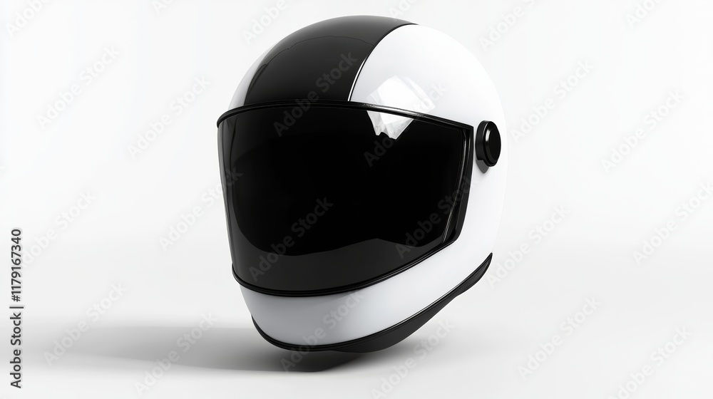 A protective welding helmet with a sleek black visor, isolated on white A protective welding helmet with a sleek black visor, isolated on white