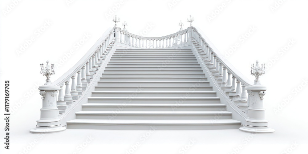Fototapeta premium Elegant staircases on white background