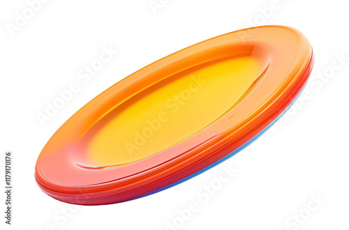 Vibrant Beach Frisbee for Outdoor Fun Isolated on White Background