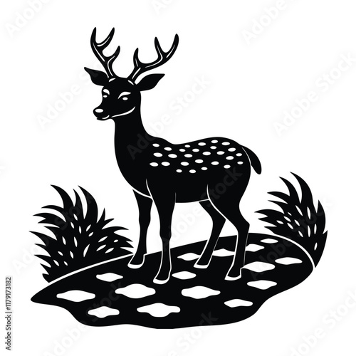 World Wildlife Day Deer Silhouette Art.