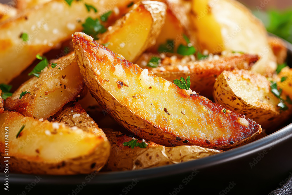 Crispy Oven Baked Potato Wedges with Fresh Herbs and Seasoning Crispy Oven Baked Potato Wedges with Fresh Herbs and Seasoning