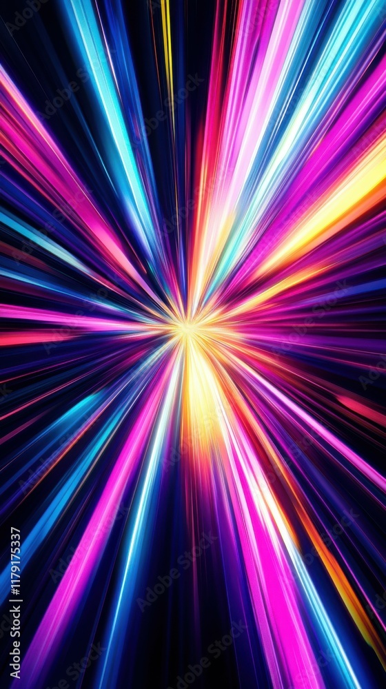 Fototapeta premium abstract rays of light converging into a single point, dynamic and immersive, futuristic and modern design, vibrant and detailed