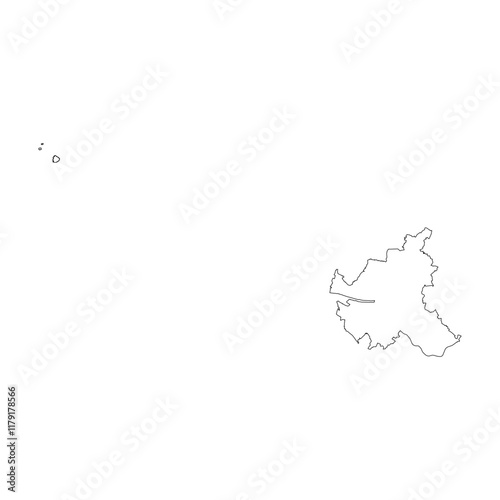 Hamburg state blank outline map