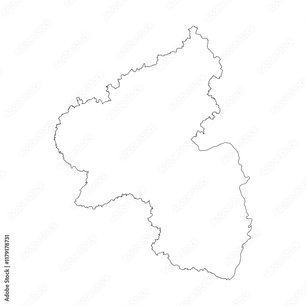 Obraz premium Rheinland-Pfalz state blank outline map
