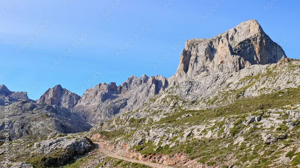 Beautiful view on mountains Peaks of Europe. Picos de Europa, Fuente De - spanish national park. Beautiful view on mountains Peaks of Europe. Picos de Europa, Fuente De - spanish national park.