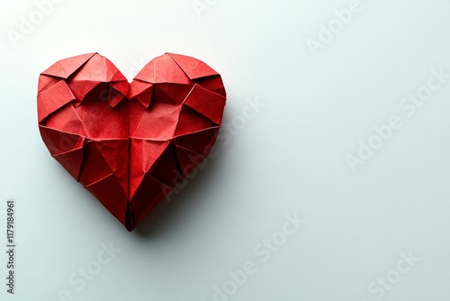Wallpaper Mural Simple and Minimal Red Origami Heart on Light Background Perfect for Valentine’s Day Decorations and Romantic Themes Torontodigital.ca